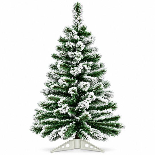 RAHEEV; 3 ft Snow Flocked Artificial Christmas Tree with Hinged Branches; Category:Christmas Tabletop & Accent Trees; Image:1